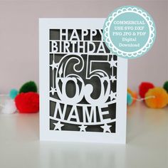 a birthday card with the words, happy birthday to you in black and white on it