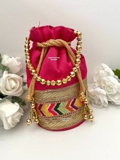 Handcrafted Potli Bags with beaded chains/ Evening Bags/ Embroidered Handbags/ Potli pouch/Potli Purse Size: 13cm X 21cm All items are shipped from Brampton, Ontario, Canada. If you need your item by a certain day, please reach out to us for express delivery option  so that we can update the shipping for you We kindly request to consider minor variations in colors, shades, textures as pictures displayed may slightly vary from the actual product due to digital image limitations. Please expect the Potli Purse, Brampton Ontario, Colors Shades, Embroidered Handbag, Potli Bags, Embroidered Bag, Buy Handmade, Ontario Canada, Beaded Chain