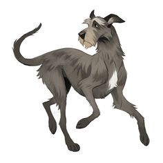 a drawing of a dog that is running