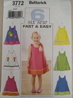 the sewing pattern is for girls'dresses and skirts