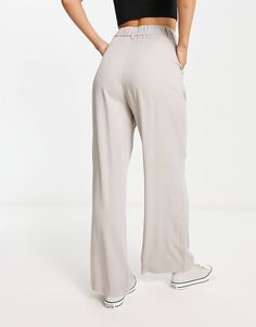 ASOS DESIGN wide leg dad pants in stone | ASOS Beige Wide Leg Pants With Belt Loops, Neutral Wide-leg Pants With Belt Loops, Neutral Wide Leg Bottoms With Belt Loops, Beige Wide Leg Bottoms With Belt Loops, Neutral Wide Leg Bottoms With Elastic Waistband, Neutral Wide Leg Bottoms With Pockets, Beige Relaxed Fit Wide Leg Pants With Belt Loops, Taupe Wide Leg Bottoms With Pockets, Casual Taupe Wide Leg Bottoms