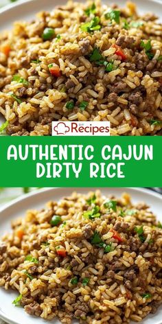 Try this authentic Dirty Rice recipe! A hearty mix of beef, pork, and veggies, simmered with spices for a flavor-packed meal. Dirty Rice Seasoning, Authentic Dirty Rice Recipe, Rice And Beef Recipes, Cajun Rice Recipes, Recipe For Dirty Rice, Bojangles Dirty Rice, Dirty Rice Recipes, Dirty Rice Recipe With Sausage, Louisiana Dirty Rice Recipe