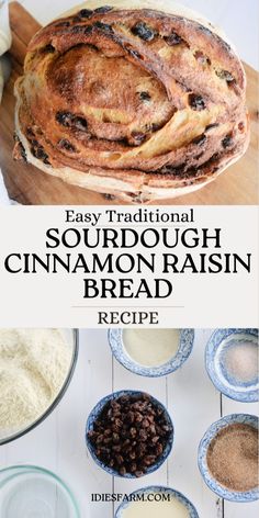 an easy traditional sourdough cinnamon raisin bread recipe