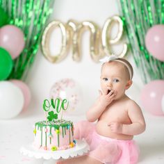 Lucky ONE First Birthday Cake Smash Milk Bath Lucky Charm Session! Lucky One Sheet Cake, Lucky One Birthday Cake Girl, Lucky Charms Smash Cake, March One Year Old Birthday, Lucky One First Birthday Girl Cake, Lucky One Cake Smash, Lucky 1 Birthday Party, The Lucky One Birthday Party