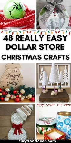 christmas crafts that are easy to make and great for the holiday season with text overlay