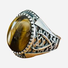 Beautiful Turkish handmade 925 sterling silver vintage style brown tiger eye stone men's women's ring size 8. New Condition. This ring handmade made in turkey with brown tiger eye stone and 925 sterling silver metal size 8.  Perfect gifts for loved one family members birthday friends or for your self collection. Please read carefully the description for size and measurements. Please check your address before you do the purchase we are not responsible for any wrong address. Shipping with first class mail. Brown Gemstone Signet Ring, Classic Handmade Brown Rings, Handmade Brown Signet Ring As Gift, Handmade Brown Signet Ring For Gift, Man Rings, Birthday Friends, Brown Tiger, Brown Tiger Eye, Womens Ring