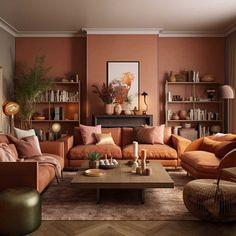 a living room filled with lots of furniture and decor