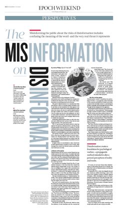 the front page of an article on information