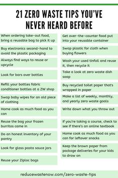 the two zero waste tips you've never heard before are shown in this chart