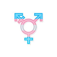 an image of a male and female symbol with arrows pointing to each other on a white background