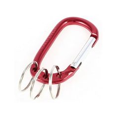 Designed with D shape, aluminum material, bi-colored carabiner hook with 3 split key ring for you manage keys or other small things. Spriny opening hook is easy and quick connection. Note: Not for climbing or equipment. Size: One Size.  Color: Red.  Gender: unisex.  Age Group: adult. Keychain Clip, Small Things, Key Rings, Key Ring, Climbing, Age Group, Split, Key, Ring