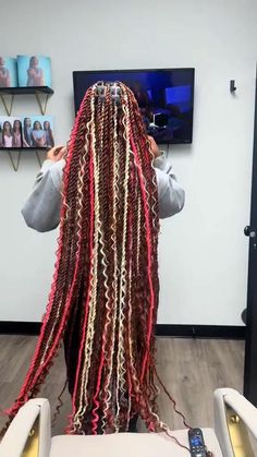 Green And Red Braids, Hairstyles For Black Women Braids Color, Neapolitan Knotless Braids, Twist Color Braids Hairstyles, Pink Passion Twists Hairstyle, Cute Knotless Braid Hairstyles With Color, Braids And Twists Mixed, Black Pink And Blonde Knotless Braids, Brown And Pink Passion Twist