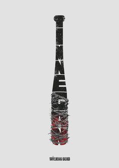 the walking dead poster is displayed in front of a gray background with black and red lettering