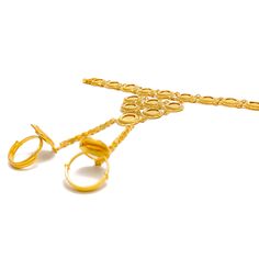 This impressive and palatial Panchangala, finely crafted from 21k gold and weighing a substantial 44.5 grams, features a regal yellow gold finish. The bracelet component measures 6.75 inches in length, ensuring a fit that's both luxurious and comfortable, secured by a reliable screw lock. Accompanied by a ring sized at 5, which can be adjusted by plus or minus one size for a perfect fit, this single-piece set combines traditional elegance with majestic craftsmanship. Ideal for those who seek a s Adjustable Gold Bracelet For Ceremonial Occasions, Ceremonial 22k Yellow Gold Bracelet, Gold Oval Temple Jewelry, Hand Set Oval Gold Jewelry, Adjustable 22k Gold Bracelet, Ceremonial 22k Gold Adjustable Jewelry, Traditional 22k Gold Adjustable Bracelet, Adjustable Yellow Gold Traditional Bracelet, Festive Gold Bracelet For Formal Occasions