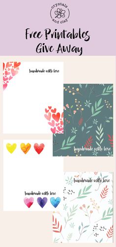 the free printables giveaway for valentine's day is shown in three different colors