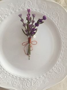 Lavender Flower Brooch For Gift, Elegant Lavender Wedding Brooches, Crochet Lavender, Flower Boutonniere, Brooch Wedding, Small Pin, Brooches Handmade, Little Flowers, Gift Handmade