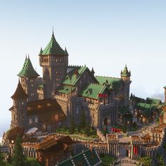 - This medieval fantasy map is 2000x2000 blocks big! - Every single building has an interior! - You can explore: Two castles, a harbor city, two villages, two taverns, a cozy farm, and much more! - The map took two years to build [on and off]. Do not use this map for commercial purposes! Send us a message on our Discord [premium chat] to download this build! Thanks for your support, and have fun exploring! Medieval Fantasy World, Minecraft Medieval Village, Minecraft Maps, Minecraft City Buildings, Map Minecraft