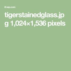 a green background with white text that reads tiger stained glass, g1, 024