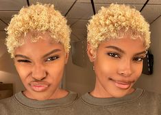 Blonde Natural Short Hair, Blonde Short Hair Black Women, Tapered Natural Hair Cut, Hair Website