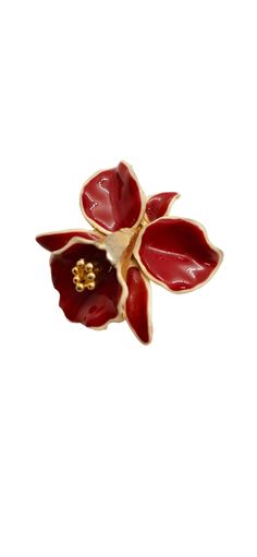 Vintage Red Enamel Floral Brooch Pin  2x1.75" Newburgh Ny, Dope Jewelry Accessories, Floral Brooch, Dope Jewelry, Last Minute Gifts, Brooch Pin, Brooches, Beauty Book, Jewelry Accessories