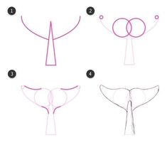 step by step instructions to draw a whale tail