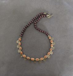 Orange and brown ceramic and brown wooden beaded necklace with toggle clasp. Necklace Orange, Brown Ceramic, Beaded Necklaces, Porcelain Ceramics, Toggle Clasp, Chain Styles, Hippie Boho, Handmade Jewelry, Beaded Necklace