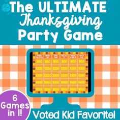 the ultimate thanksgiving party game for kids to play with their family and friends, includes games in