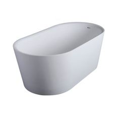 a white bath tub sitting on top of a white floor next to a wall mounted faucet