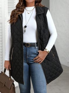 Padded Coat, Women's Style, Plus Size Fashion, Zipper Pocket, Autumn Winter, Fall Winter