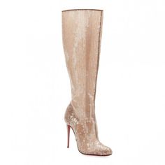 Christian Louboutin Tennissina Sequined Red Sole Knee Boot, Nude Size 39. New With Box! Comes With Dust Bag And Replacement Heel Tips With Mini Dust Bag. Christian Louboutin Sequined Net Lace Knee Boot. 4" Covered Stiletto Heel. Almond Toe. Side Zip Eases Dress. Signature Red Leather Sole. "Tennissina" Is Made In Italy. Louboutin Boots, Metallic Gold Color, Sequin Boots, Shoes Heels Classy, Net Lace, Heels Classy, Lace Heels, Knee Boot, Red Sole