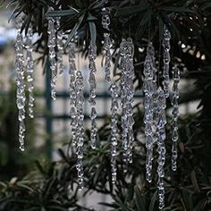 icicles hanging from the branches of a tree