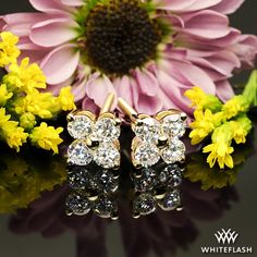 0.96ctw Four Stone Clover Lab Created Diamond Earrings