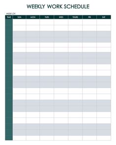 a printable work schedule for the week