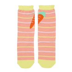 Add a pop of festive cheer to your young one's wardrobe with the Youth Easter Themed Crew Socks 3-Pack from Bioworld. Perfect for spring celebrations, these socks are adorned with playful designs featuring the Easter bunny, cheerful carrots, and colorful Easter eggs.

- Material: 92% Polyester, 8% Spandex
- Size: Designed for youth
- Gender: Female
- Features: Scalloped cuff edges for added charm; machine washable

These socks offer a comfortable, flexible fit ideal for active kids, ensuring the Fun Multicolor Socks For Spring, Fun Multicolor Spring Socks, Cotton Socks For Spring Stocking Stuffers, Trendy Orange Socks For Spring, Playful Pink Socks For Gifts, Playful Pink Socks For Gift, Playful Multicolor Cotton Socks, Cute Pink Spring Socks, Fun Pink Socks For Stocking Stuffers