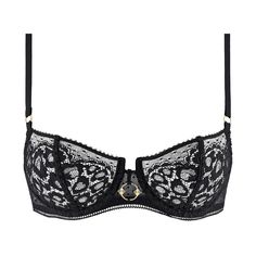 Demi-cup bra lace AUBADE Illusion Fauve Evening Lace Bra With Removable Cups, Luxury Black Evening Bra, Luxury Black Bra, Backseam Tights, Secret In Lace, Demi Cup Bra, Designer Bra, Chantal Thomass, Demi Cup