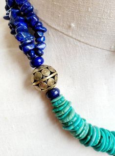 Lapis Necklace, Stacked Stone, Southwestern Jewelry, Necklace And Earring Set, Multi Strand Necklace, Multi Strand, Turquoise Stone, Lapis Lazuli, Earring Set