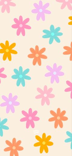 an image of colorful flowers on a white background with pink, blue and yellow colors