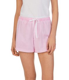 From Lauren Ralph Lauren&#x2C; this sleep short features:Woven fabricationElastic waistbandPatch pocket at the backStripedLogo embroidery at the hipDrawstring tie closureApprox. 4" inseamCottonMachine wash cold/tumble dry lowImported. Cotton Shorts For Summer Bedtime, Cotton Shorts For Bedtime In Summer, Cotton Shorts For Pajama Party, Cotton Shorts For Bedtime, Cotton Pajama Shorts For Bedtime, Cotton Sleepwear With Elastic Waistband Shorts, Cotton Bedtime Shorts, Summer Pajama Shorts With Pockets For Pajama Party, Summer Sleepwear With Pockets, Short Shape