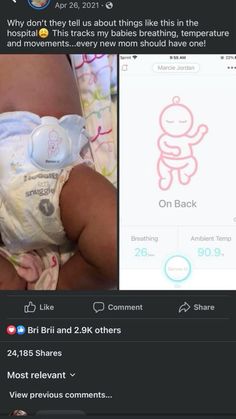 the baby is wearing a diaper on its back