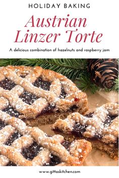 the cover of holiday baking austrian linzer torte