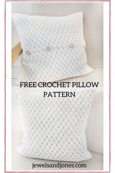 the free crochet pillow pattern is shown