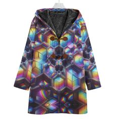 Thank you for looking at this cotton (exterior) jacket ! This is a handmade jacket that will be created for you . For other jacket designs and trippy themed gifts https://www.etsy.com/shop/conceptualsubculture ● Fabric: Cotton twill (100% cotton) Interior - Polyester Runs one size smaller than average  SIZING for men - size up 1 size .If you are in between sizes size up 2 ! Sizing for women - we like an oversized look for this jacket and suggest 1 size or 2 sizes up if you are in between sizes, You can even do 3 sizes bigger if you like the couture look, (with sleeves folded up) We have seen medium women in a 3x with sleeves folded and it looks so cool!  ● Horn buckle, fleece, with hood ● Fabric Weight:245g/m² ● Care Instruction: machine wash cold with similar colors, line drying, do not b Hooded Cloak, Couture Looks, Cotton Jacket, Jacket Design, Long Coat, Cotton Twill, Fabric Weights, Jackets & Coats, Street Wear