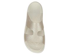 Crocs Getaway Platform Glitter H-Strap Women s Slide Set your feet free in the Getaway Platform Glitter H-Strap women s Slide from Crocs. With a lightweight Croslite™ upper featuring a seamless comfort innovation in the Free Feel Technology™, this Sandal moves with you for a floating feeling. The platform adds nice lift that will make these a must-have for any trip. Synthetic upper Slip-On Free Feel Technology Platform height: 1 1/2 Traction outsole Shimmer Sandals With Round Toe, Casual Glitter Sandals, Spring Slides With Cork-bed Midsoles, Beach Slip-on Sandals With Cork-bed Midsoles, Summer Platform Slippers With Cork-bed Midsoles, Beach Slides With Cork-bed Midsoles And Single Toe Strap, Adjustable Slide Footbed Sandals With Cork-bed Midsoles, Rack Room, Rack Room Shoes