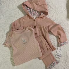 New With Tag. Hoodie, Pants, And Onesie. Soft Pink. Hooded Cotton Sets For Spring, Pink Hooded Sets For Fall, Spring Cotton Hooded Set, Spring Playwear Hooded Sets, Hooded Pink Cotton Sets, Pink Winter Onesie For Playtime, Pink Cotton Hooded Sets, Cotton Hooded Playtime Sets, Pink Winter Onesie For Sleep