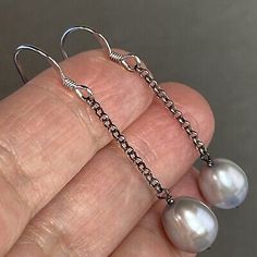 Unsigned Iridesse by Tiffany Sterling Silver Drop-Shape Gray Pearl Earrings | eBay Classic High Luster Drop Earrings, High Luster Drop Earrings For Formal Occasions, Formal High Luster Drop Earrings, Classic Dangle Earrings With High Luster, Classic Long Drop Pearl Earrings For Formal Occasions, Timeless Hypoallergenic Formal Earrings, Formal Silver High Luster Pearl Earrings, Classic Teardrop High Luster Earrings, Classic Teardrop Earrings With High Luster