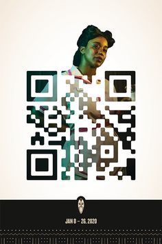 a qr code with an image of a woman's face in the center