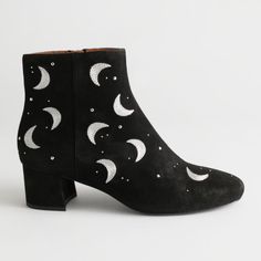 Sold Out Everywhere Excellent Condition , Soft Supple Suede Boots Black Crescent Moon, Suede Boots, Shoes Heels Boots, Crescent Moon, Crescent, Shoes Women Heels, Heeled Boots, Black Silver, Shoes Heels