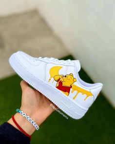 The perfect gift for friends, family, that special someone, or yourself ✨ - Exactly as shown in the pictures. - Brand New & Authentic. 💯 - Hand Painted with attention to detail. 👨‍🎨 - Waterproof and Flexible. ❤️ - Unisex model. Please refer to the Size Chart. - Free Worldwide Shipping. ✈︎ Winnie The Pooh Shoes, Shoe Artwork, Af1 Custom, Af1 Shoes, Nike Air Force 1 Custom, Custom Af1, Youthful Design, Custom Nike Shoes, Unique Sneakers