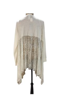 Plus size stevie nicks style cardigan with handkerchief hemlineFull refund within three days of delivery if not satisfied. Extra small 2-4Small 6-8Medium 10-12Large 14-16Xlarge 18-20Xxlarge 22-24Long sleeve, soft lightweight jersey top with a flowy lace waterfall ruffle at the opening. This style has a lace handkerchief hemline.  Its versatility is amazing in fitting many body shapes. it is an easy layer every season, dress it up or down. you can wear it with leggings, jeans, skirts, dresses, sh Bohemian Cardigan For Fall Day Out, Fall Bohemian Tops For Loungewear, Chic Long Sleeve Cardigan For Festival, Oversized Bohemian Cardigan For Day Out, Summer Cardigan With Lace Trim For Casual Wear, Summer Long Sleeve Lagenlook Cardigan, Bohemian Tops With Lace Patchwork For Fall, Bohemian Lace Patchwork Tops For Fall, Bohemian Lace Trim Cardigan For Spring