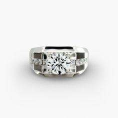 A brushed finish adds a luxurious contemporary look to this sophisticated engagement ring crafted from 18k white gold. The center setting supports a round, cushion, princess (prince), emerald-cut, radiant, or oval diamond, and is accented by delicate channel-set diamonds. Please note: Images and product details reflect a 1 carat center stone. Width may vary based on center shape and size. Channel Set Engagement Rings, Channel Engagement Ring, Channel Engagement Rings, Engagement Rings Channel Set, Design Your Own Ring, Platinum Diamond Engagement Rings, Asscher Cut Diamond, Round Cushion, Ring Crafts